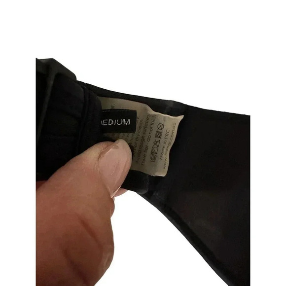 Triangl Black Mesh Neoprene Strapless Zipper Bikini Top Size Medium - Picture 8 of 10